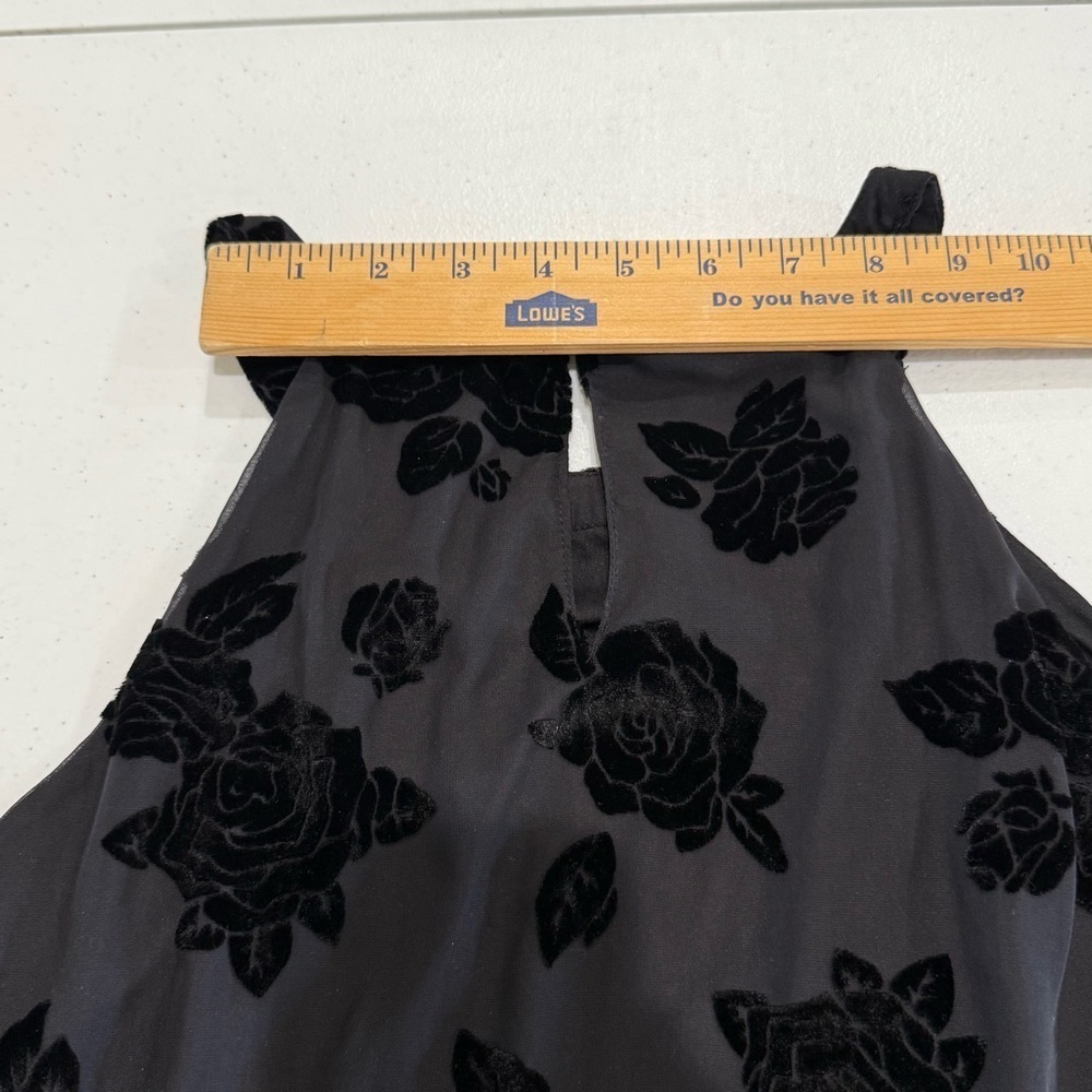 Torrid Velvet Burn Out Tank Black Floral Whimsigoth Romantic Women’s Sz 10 (00) - Picture 8 of 12